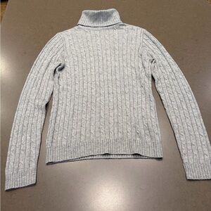 J.Crew Gray Cable Knit Turtleneck Sweater Sz: M